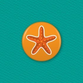 Starfish Button Badge