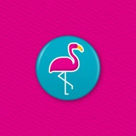 Flamingo Button Badge