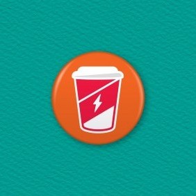 Caffeine Charge - Empty Button Badge