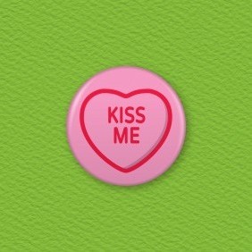 Love Hearts - Kiss Me Button Badge