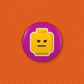 Lego Emoji Face – Angry Button Badge