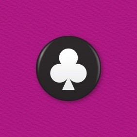 Playing Cards – Clubs Button Badge