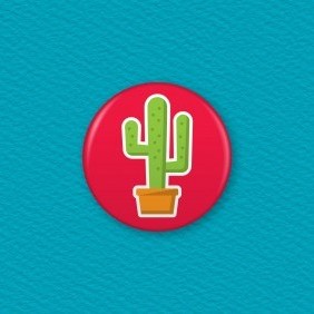 Cactus Button Badge