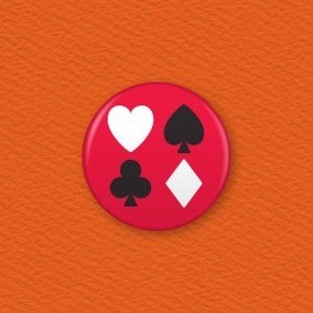 Playing Card Suites Button Badge