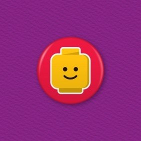 Lego Emoji Face – Happy Button Badge